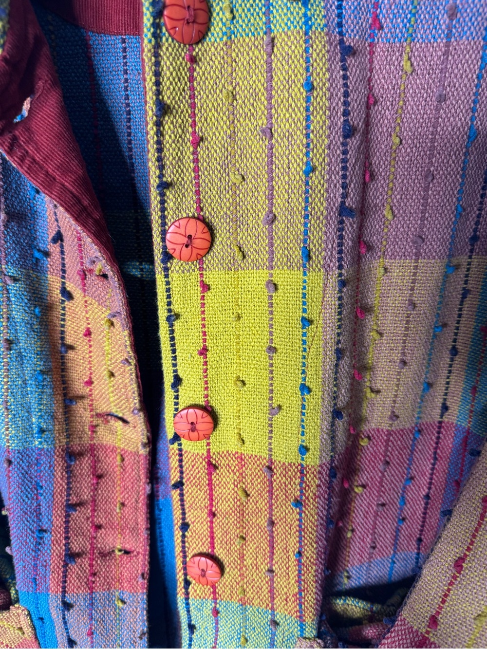 Multicolor Patchwork Button-Up Jacket - Multicolor - Picture 3 of 9